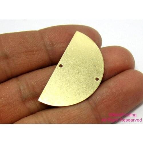 10pcs Brass pendant Half round earrings dangle charms 35x19mm Raw brass geometric findings R1218