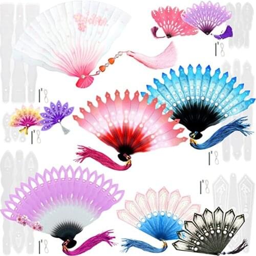 Fancy Fan Resin Casting Mold Silicone Mold DIY Fan Bookmark Making Crafts Scrapbooking Decorative Epoxy Resin Tools
