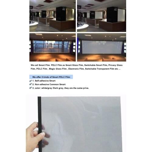 150mm *150mm size white PDLC Switchable smart film sample for rear projection screen film