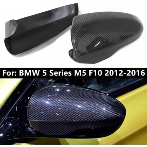 Pair Mirror Cover Shell F10 Rearview Mirror Cap for BMW 5 Series F10 M5 2012-2016 Car Side Door Wing Carbon Fiber with 3M Tape