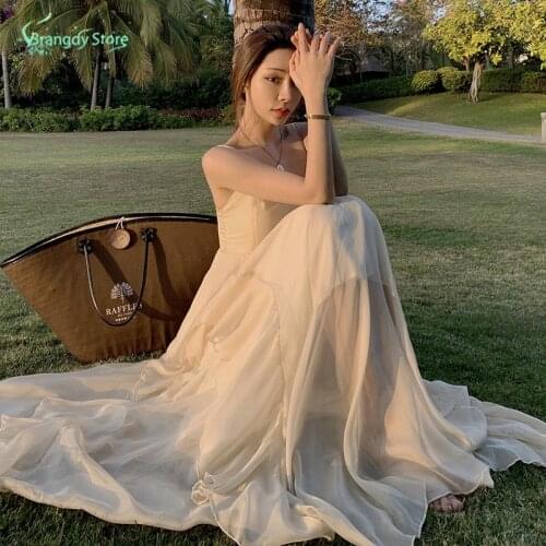 Faldas mujer moda2021 vestidos largos verano korean style cottagecore aesthetic sexy white dress free shipping harajuku sukienka