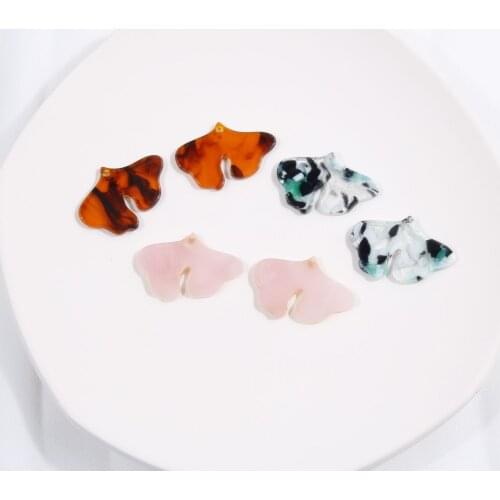 10 PCS Fashion Acrylic Plant Leaf Charms Pendant DIY Earring Accessories For Jewelry Making