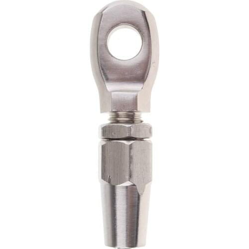 Durable 8mm Wire Cable Rope Eye Rigging Terminal Fitting Stainless Silver