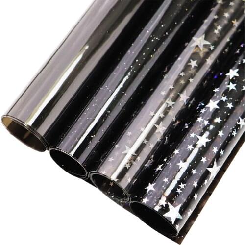 30x120cm Roll Black Gray Clear Transparent Glitter Powder Stars PVC Jelly Fabric For Handbags Craft Decor Protective BH040