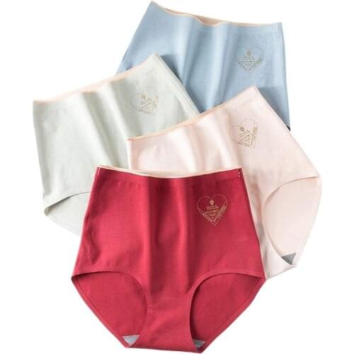 LANGSHA 4Pcs/lot High Waist Panties Women Soft Cotton Body Shaper Underwear Seamless Briefs Sexy Comfort Crotch Female Lingerie