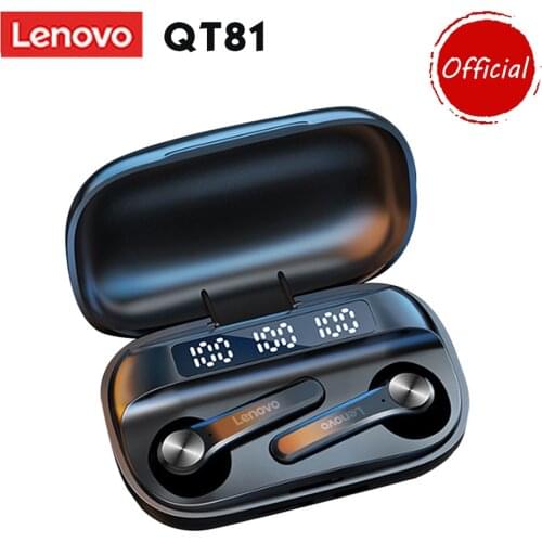 Lenovo QT81 Bluetooth 5.0 TWS Earphones True Wireless Headphones Touch Control Sweatproof Sports Headset w/ 750mAh Charging Box