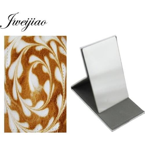 Youhaken Coffee Garland Pattern New Mirror Fashion Trend Stainless Steel Leather Travel Makeup Portable Mirror Hand Mirror