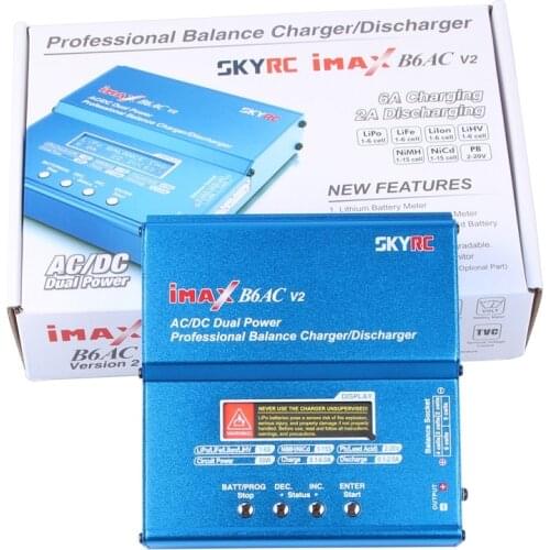Original SKYRC iMAX B6AC V2 Charger 50W Lipo Battery Balance Charger RC Discharger Helicopter Quadcopter Drone Battery Charger