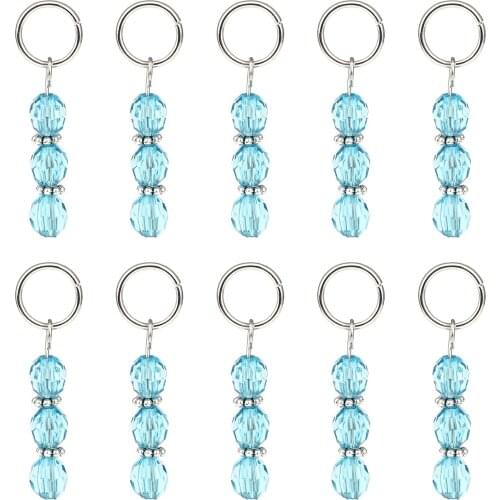 10 Pcs 2021 Hot Sale Homemade Lampwork Mixed Glass Knitting Stitch Markers Lock Knit DIY Supplies Needlework Accessories 15x12mm