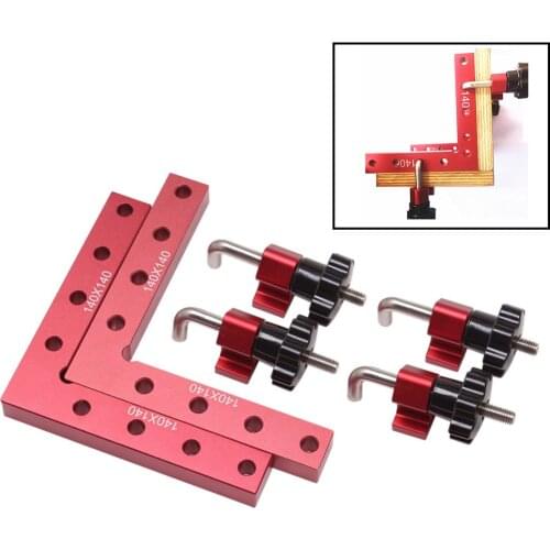 140x140mm Woodworking Right Angle Positioning Clamps Auxiliary Positioner Corner Clamping Tools Aluminium Alloy Corner Ruler