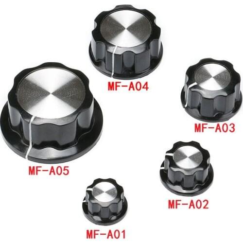 5pcs/lot 1set Potentiometer Knob Kit for Hole 6mm Dia MF-A01 MF-A02 MF-A03 MF-A04 MF-A05 Rotary Switch Knobs Caps Kit