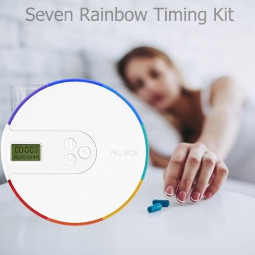 7 Grid 7 Day Pill Box Alarm Digital Small Pocket Pill Box Organizer Timer Travel Case Timing Reminder Medicine Storage Container