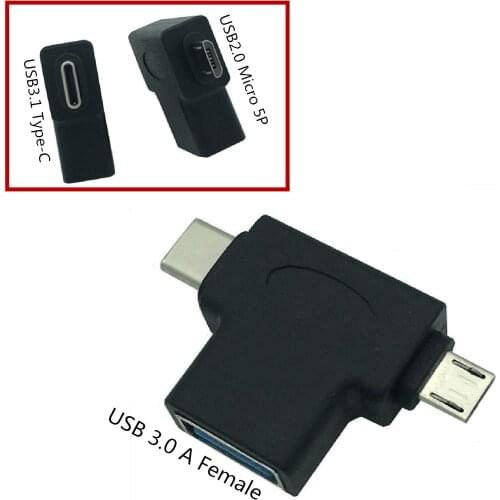 2-in-1 Micro USB 3.0 & USB 3.1 Type C USB OTG Adapter