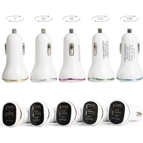 Various color Wave style art beauty gold edge 2.1A + 1A 2U car charger adapter for iphone samsung callphone wholesale 100pcs
