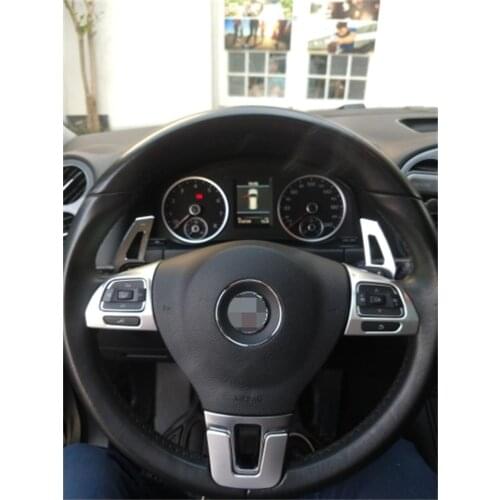 For VW MK6 Golf 6 Polo Passat B6 CC Tiguan 2010 2011 2012 2013 - 2015 Touran ABSTrim Steering Wheel Decoration Cover Car Styling