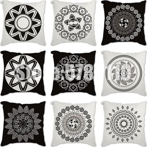 Black Geometric Nordic Cushion Cover Throw Pillow Cover Polyester Pillow Cases Home Sofa Bed Decorative Printed Pillowcase