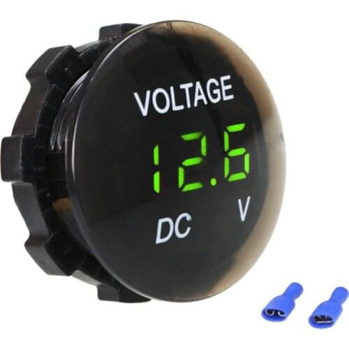 Mini 4-35V Digital Panel Voltmeter Monitor Display LED Round Automatic Boat Motorcycle Boat ATV Truck Refit Accessories