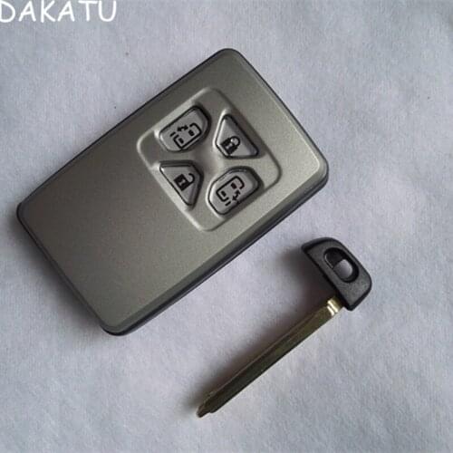 DAKATU 4 Button smart remote key shell for toyota Previa Alphard Prius Smart Card replacement Shell