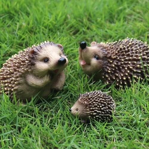 Hedgehogs Garden Animal Outdoor Ornaments Decor Statue Decorative Animals Figurines for Home Patio Lawn Cute Animalcrafts DIY
