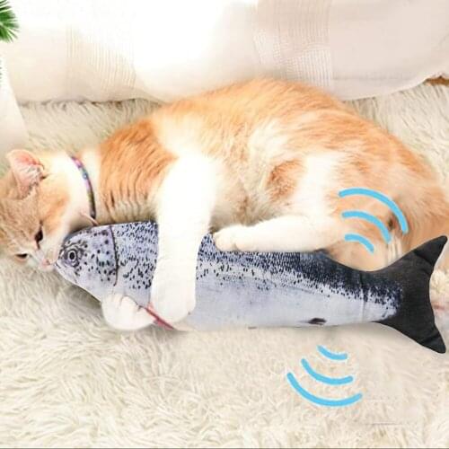 Electric Cat Toys USB Charging Simulation Fish Funny Interactive Pets Cats Catnip Toys for Biting Chewing Kicking Playing Toys
