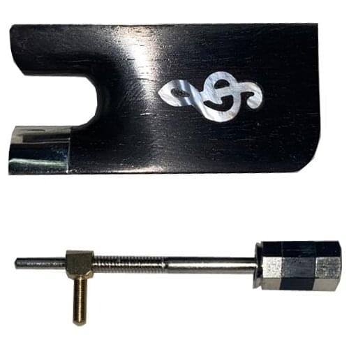 Nick-Silver Mounted Ebony Frog for 4/4 viola Bow with copper mounted