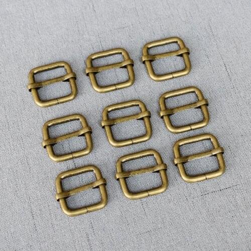 50 Pieces 20mm Bronze DIY Metal Adjustable Buckle Webbing Belt Buckle Handbag Bag Pet Product Durable Adjuster
