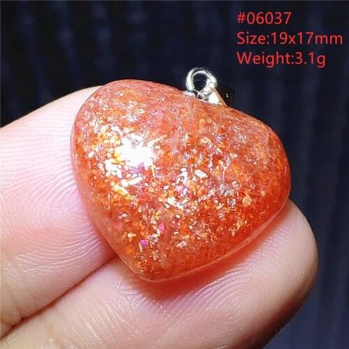 Natural Gold Strawberry Quartz Orange Sunstone Flash Light Gemstone Women Pendant Necklace Heart Cube Crystal AAAAA