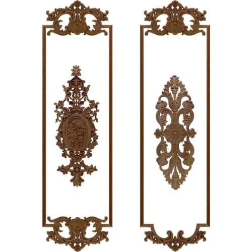 VZLX Simple Vintage Wood Carved Decal Corner Onlay Applique Frame Furniture Wall Unpainted For Home Cabinet Door Decor Craft