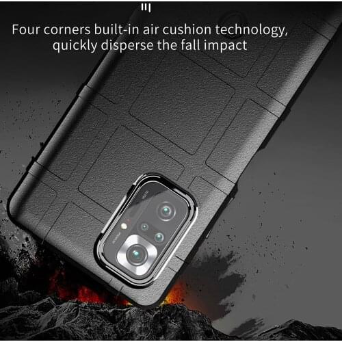 Drop resistance Rugged Shield Case For Xiaomi Redmi Note 10 Pro Defender Armor Soft TPU Rubber Cover