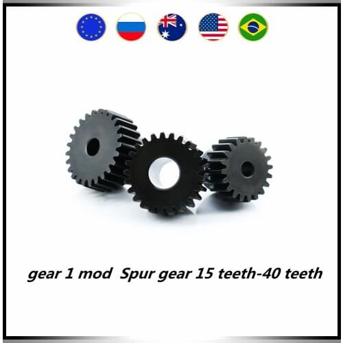 CNC rack gear 1 mod Spur gear 15 teeth-40 teeth inner hole 5mm 6mm 6.35mm 8mm 10mm 12mm 14mm Motor gear for straight rack