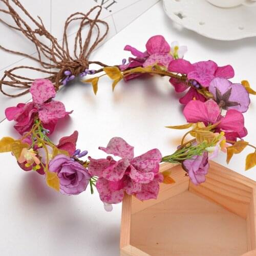 Romantic Flower Crown Headbands Women Hairbands Garland Tiara Girls Wreath Wedding Festival Photography Beach Holiday Hawaiian