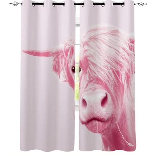 Pink Alpine Yak Window Curtains Home Decor Living Room Curtains Bathroom Bedroom Window Drapes