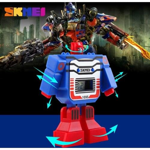 SKMEI 1095 Kids Watches LED Digital Children Cartoon Sports Watches Robot Transformation Toys Boys Wristwatches montre enfant