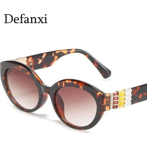 Popular Fashion Oval Small Sunglasses Women 2021 Vintage Cat Eye Frame Gradient Sunglasses Men Brand Wide Legs Designer Eyewear