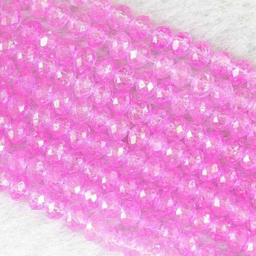 Hot sale rose red crystal glass 3*4mm 4*6mm 5*8mm 8*10mm rondelle faceted loose beads 15"B715