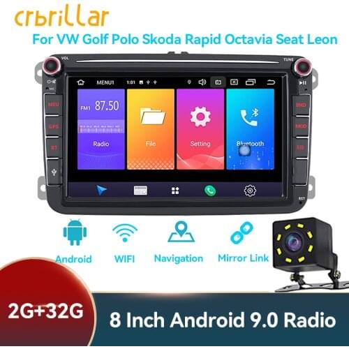 8 Inch Android Stereo Receiver for Volkswagen Skoda Octavia Golf GPS Mirrorlink Audio Player Touch Screen Bluetooth Auto Radio