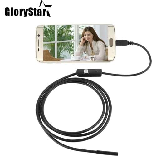 Glory 5.5mm Lens 1M/1.5M/2M/3.5/5M Cable USB Endoscope 6LED Waterproof Mini USB Inspection Car Endoscope For Android Phones PC