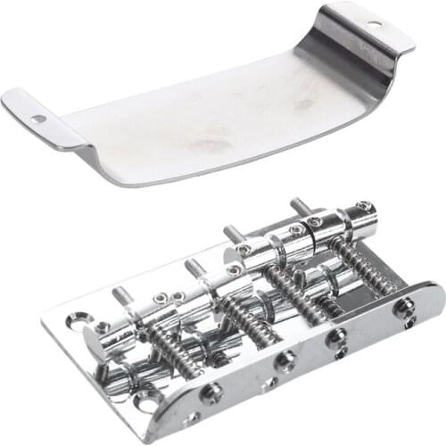 Vintage Bass Bridge Assembly for Vintage Jazz Bass and Precision Bass & Silver Vintage Jazz Bass Pickup Cover