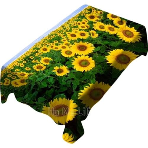 Yellow Sunflower Flower Sea Energy Tablecloth Indoor And Outdoor Art Decoration