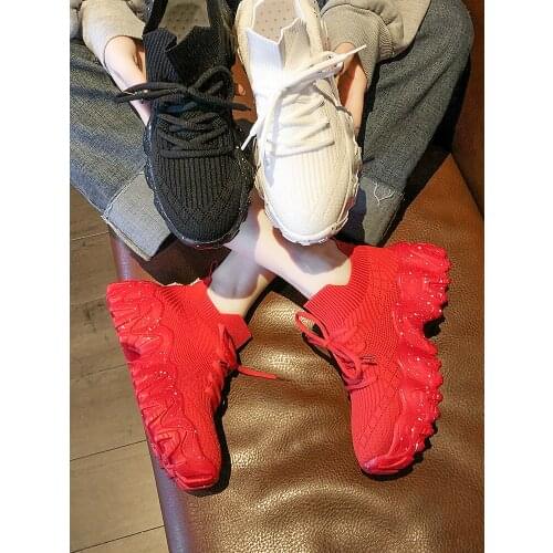 2021 spring and summer new Korean style thick-soled womens shoes fashion all-match net red casual sneakers