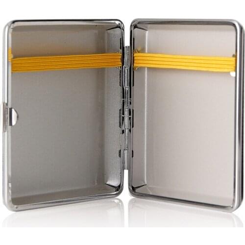 1pc HOT Double-open Leather Cigars Cigarette Cases for 20pcs Cigarettes Stainless Steel Tobacco Cigarette Box Cigarette Tools
