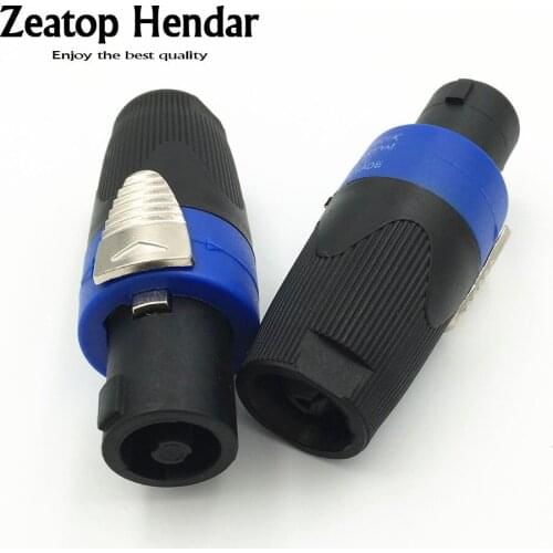 1Pcs NL4FX 4Pin Speakon Connector 4 Pole Plug Male Jack Audio Speaker Cable Connectors Blue