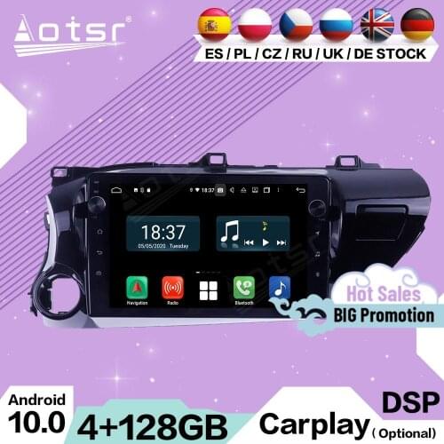 2 Din Carplay Multimedia Stereo Android For Toyota Hilux 2016 2017 2018 GPS Navigation Auto Video Audio Radio Receiver Head Unit