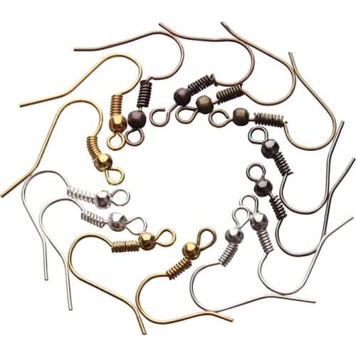 50 100 200Pcs Metal Earring Hooks For Diy Jewelry Supplies Making Ear Clasps Earring Wires Base Accessories