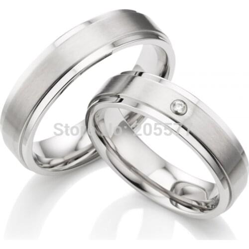 Anel de prata classic design handmade Titanium stainless steel wedding bands anniversary engagement rings Couple Rings