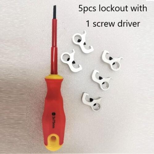 5pcs lockout with 1 slot srewdriver fully insulated Multi-purpose Electricians Insulated Hand Tools Magnetic Electrical