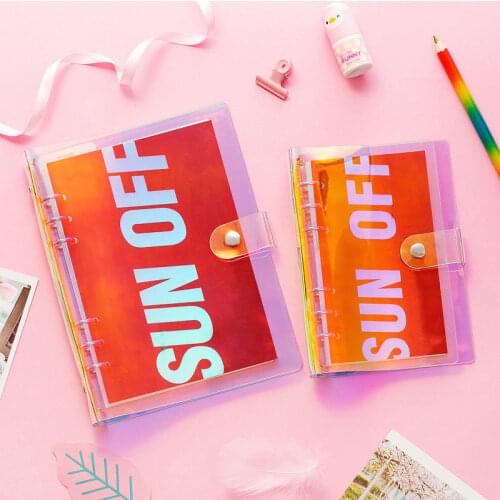 A5 A6 PVC laser binder loose notebook diary loose leaf note book planner office supplies 6-hole inner core loose leaf shell