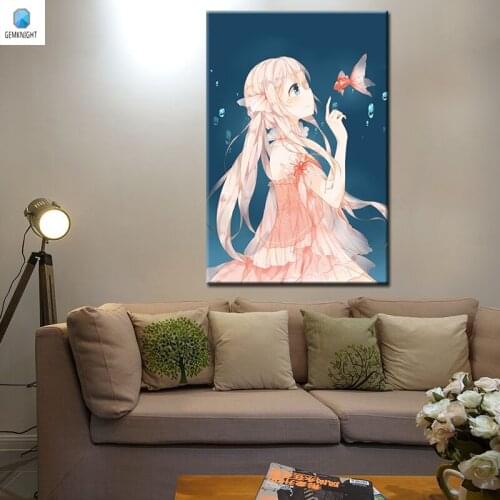 Digital paint by numbers Cartoon girl painting Japan Style cartoon pictures diy digital painting gift for kids anime posters