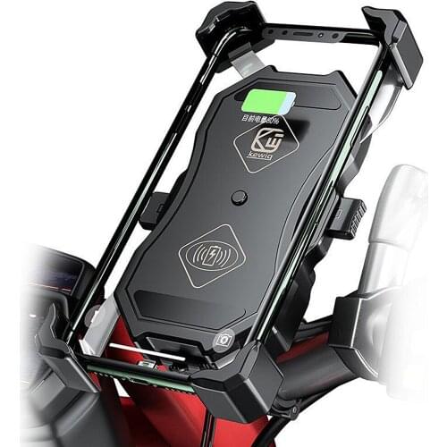 4-7in Phone Holder Motorcycle 15W QI QC3.0 Wireless Charger Handlebar Bicycle Bracket Quick Charge USB Charger GPS Mount Bracket