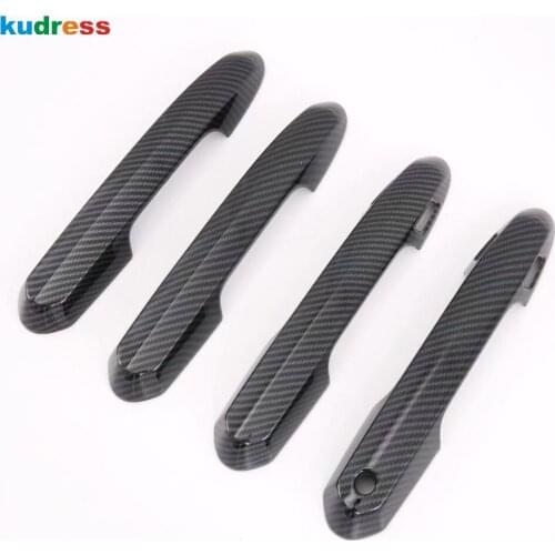 For Toyota RAV4 RAV 4 2019 2020 2021 Carbon Fiber Side Door Handle Cover Trim Sticker Car Styling Accessories 4pcs/set